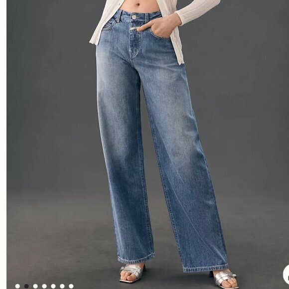 Closed Nikka High Rise Wide Leg Denim Jeans Medium Wash Blue Size 29 - Picture 1 of 7
